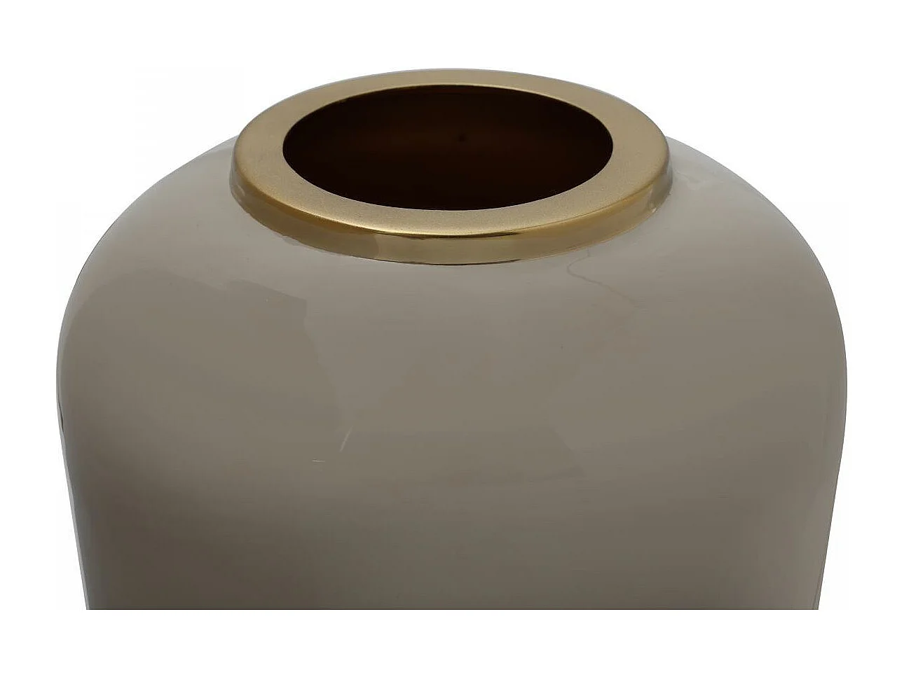 Vase fait à la main en fer OBLE 24x24x48,5 taupe et or