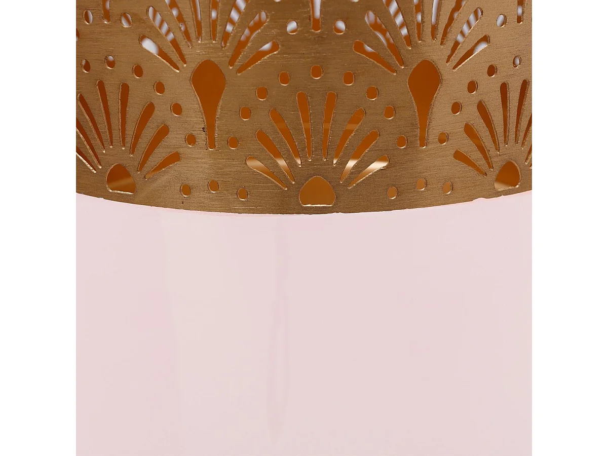 Vase fait à la main en fer OA 20x20x60 poudre rose et or