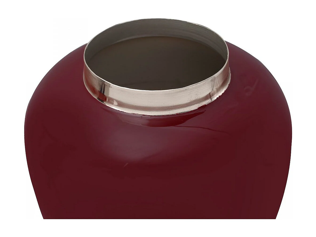 Vase fait à la main en fer OBLI 20x20x19 prune et gris