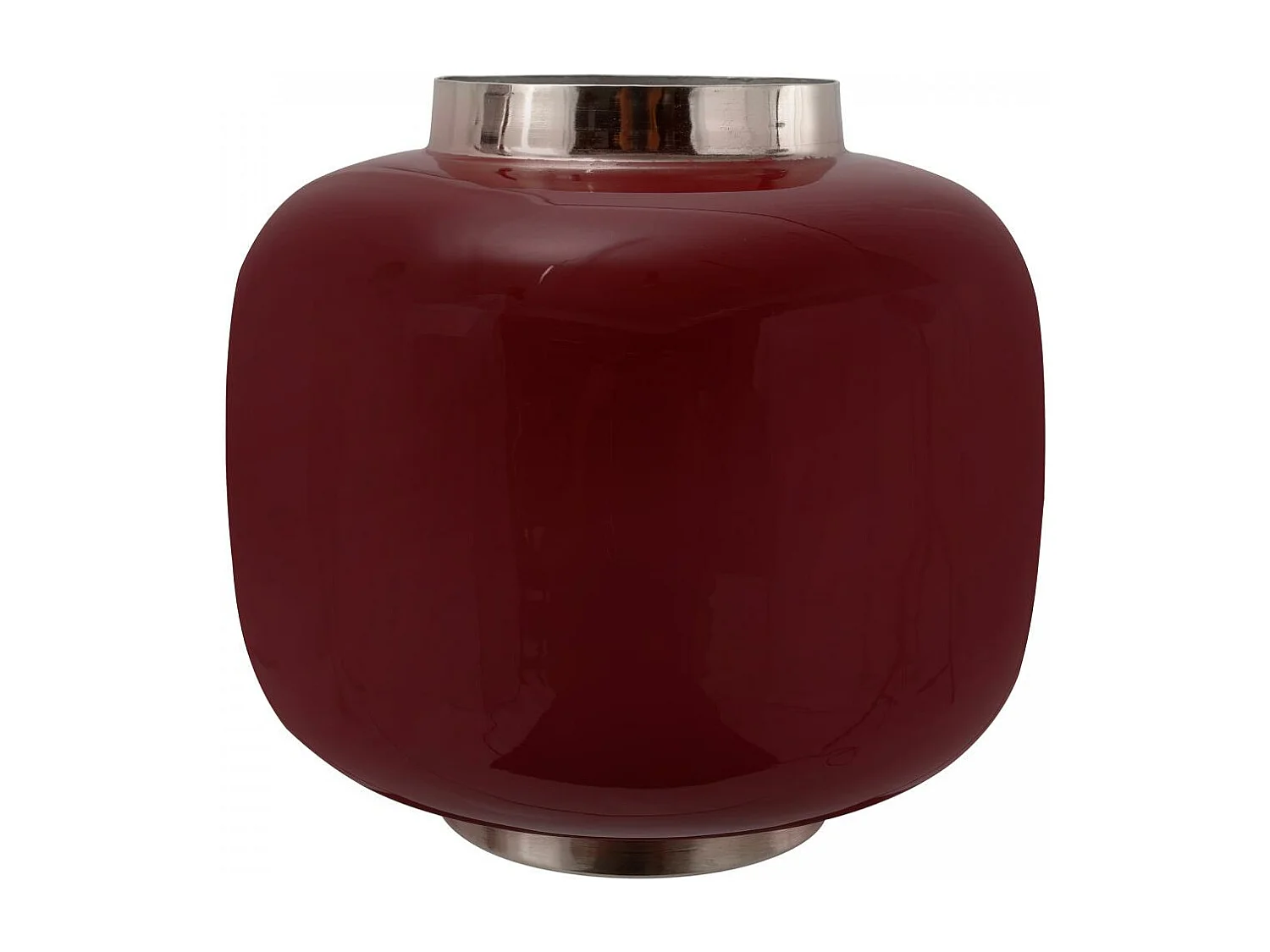 Vase fait à la main en fer OBLI 20x20x19 prune et gris