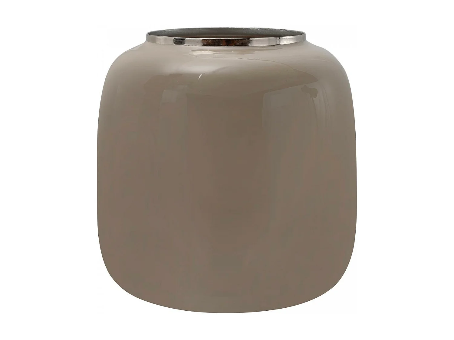 Vase fait à la main en fer ODLI 20x20x20 taupe et gris