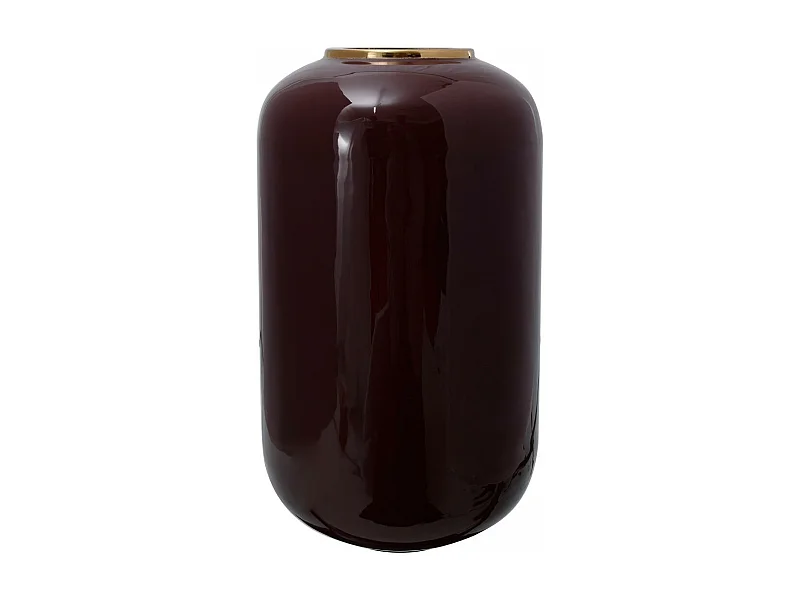 Vase fait à la main en fer OBLE 24x24x48,5 bordeaux et or