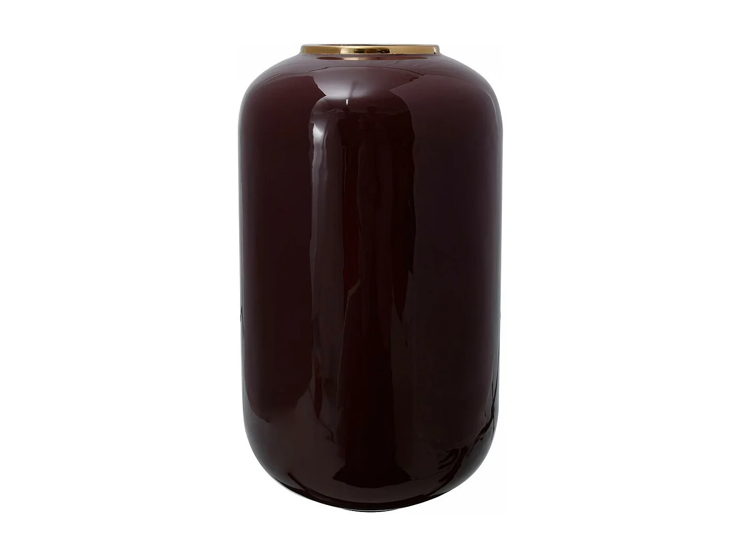 Vase fait à la main en fer OBLE 24x24x48,5 bordeaux et or