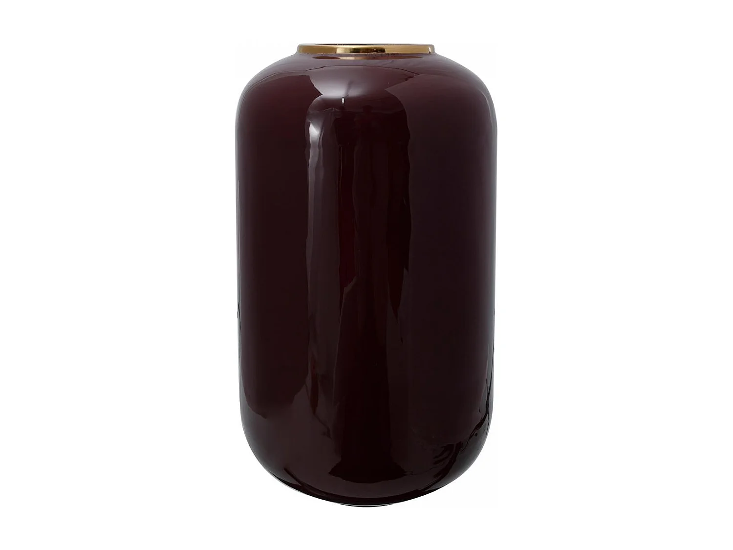 Vase fait à la main en fer OBLE 24x24x48,5 bordeaux et or