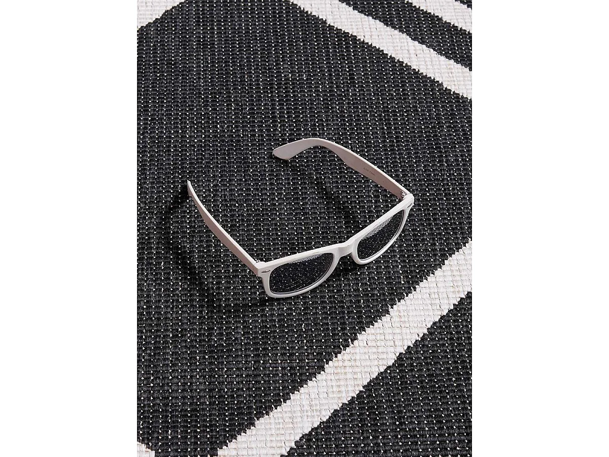 Tappeto da esterno, kilim reversibile 160x230 EX1 DOBLI nero e crema