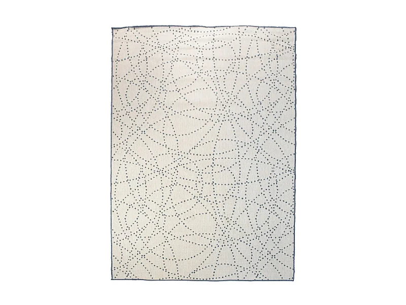 Tapis extérieur, kilim reversible 120x170 LYN2 BJ REVERSIBLE bleu et blanc