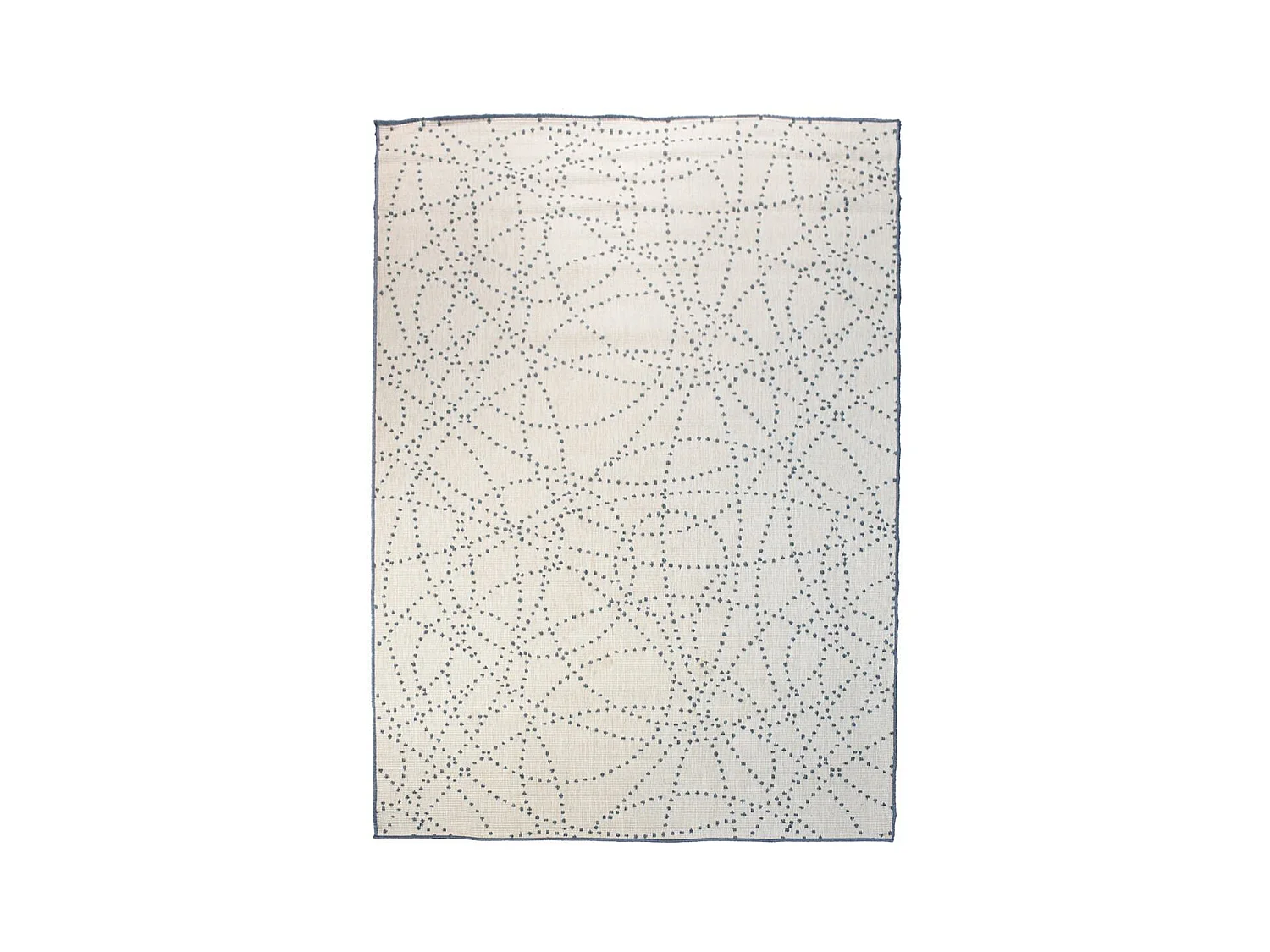 Tapis extérieur, kilim reversible 120x170 LYN2 BJ REVERSIBLE bleu et blanc