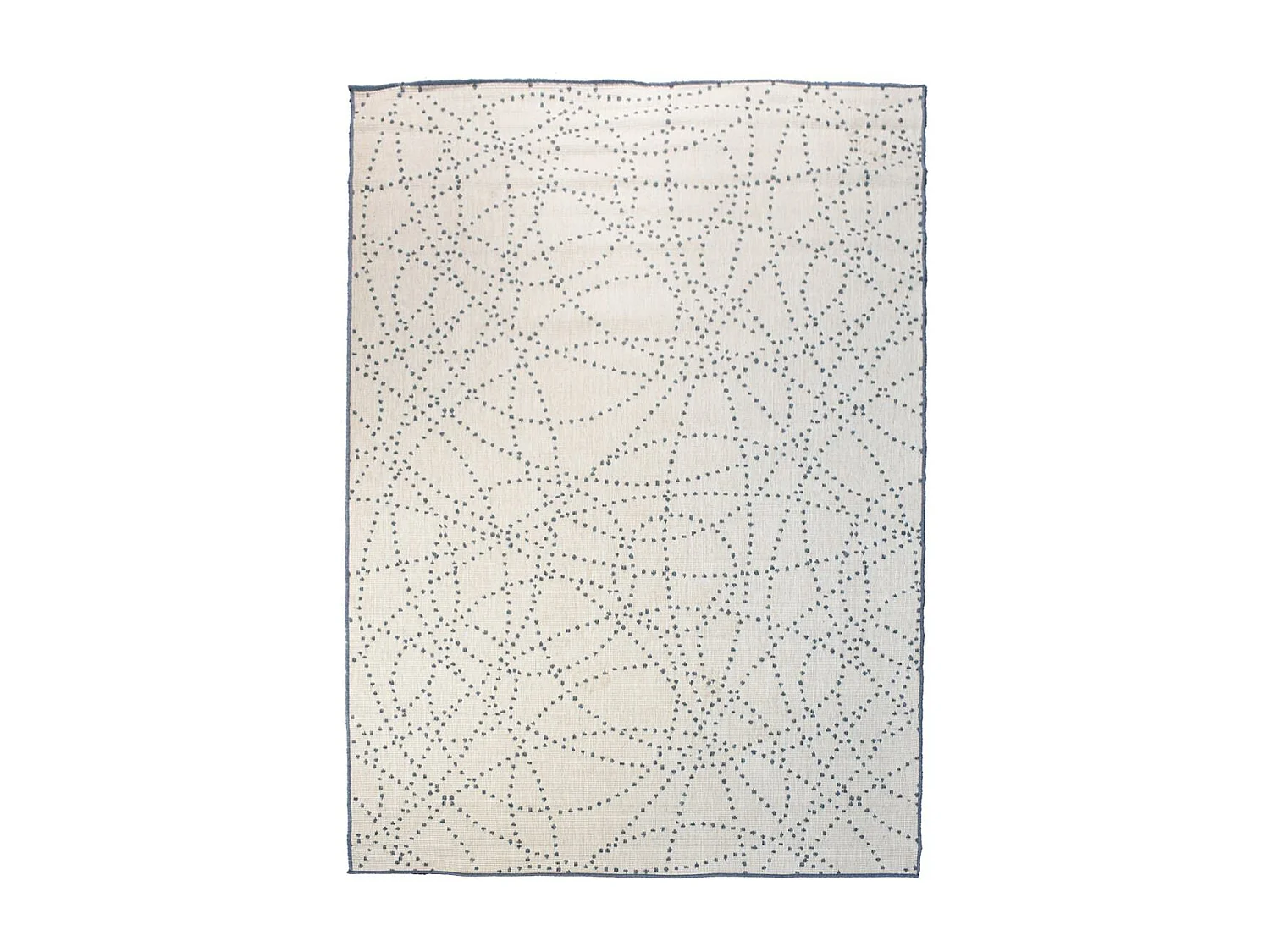 Tapis extérieur, kilim reversible 120x170 LYN2 BJ REVERSIBLE bleu et blanc