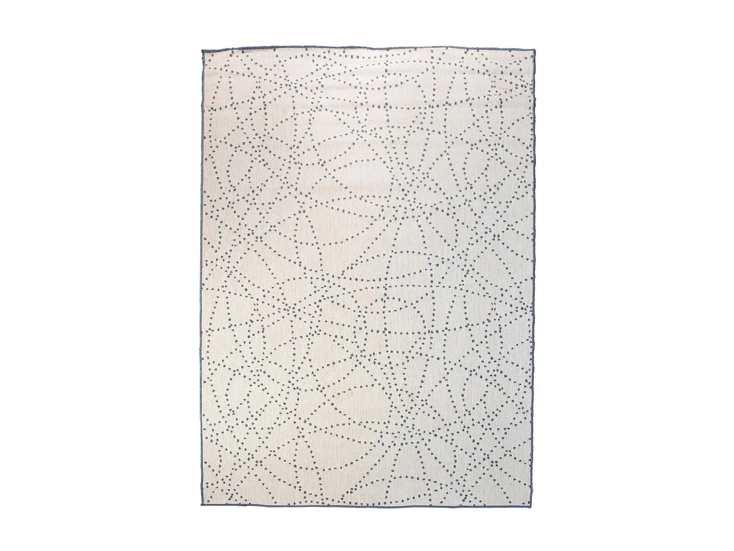 Tappeto da esterno, kilim reversibile 120x170 EX1 TEN blu e bianco