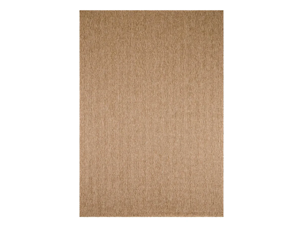 Tapis extérieur Ø80cm rond tissé kilim beige JUTE ART 4