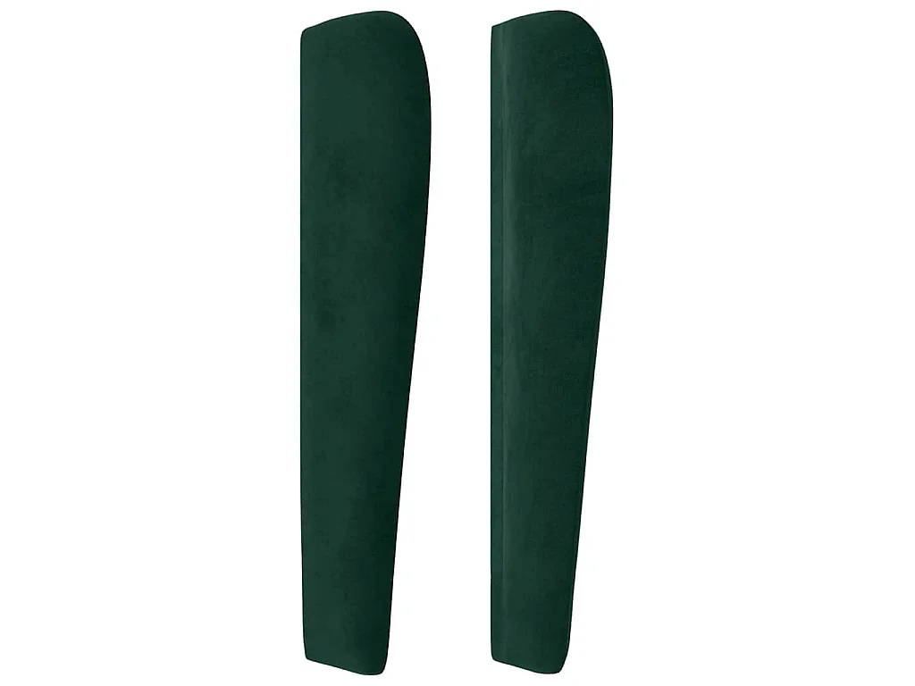 Tête de lit avec oreilles Vert foncé 163x23x118/128 cm Velours