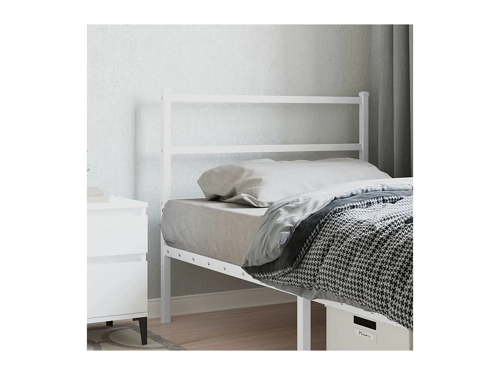 Tête de lit métal blanc 100 cm