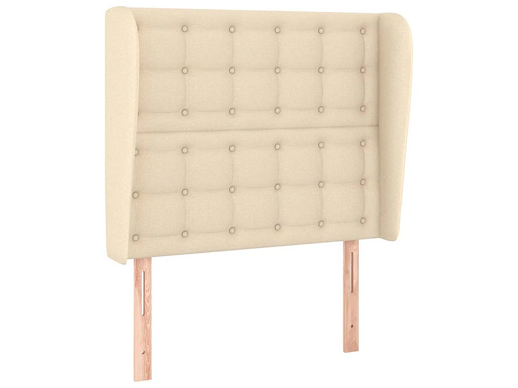 Tête de lit avec oreilles Crème 83x23x118/128 cm Tissu
