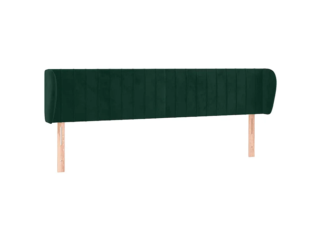 Tête de lit avec oreilles Vert foncé 163x23x78/88 cm Velours