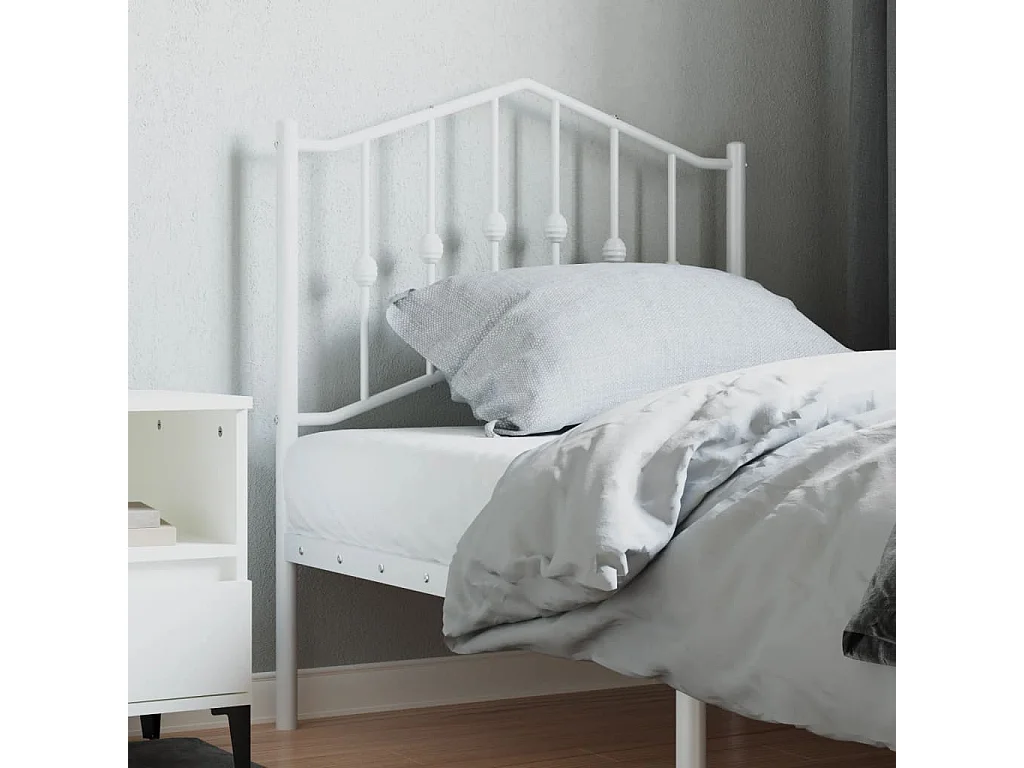 Tête de lit métal blanc 80 cm