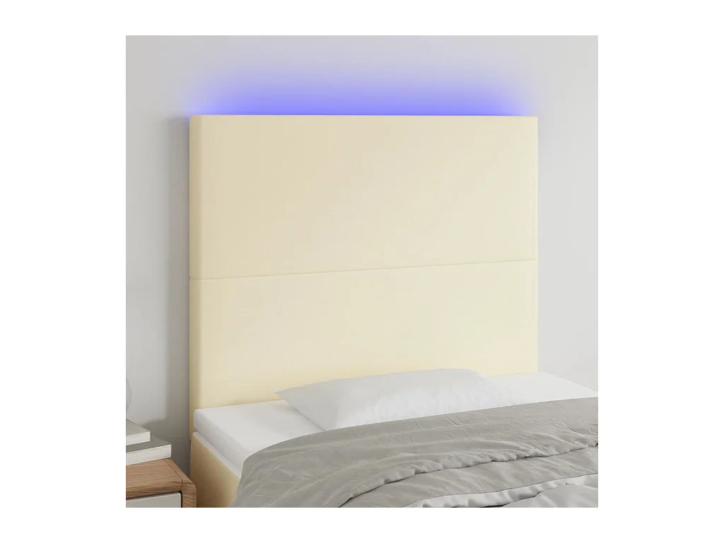 Tête de lit à LED Crème 80x5x118/128 cm Similicuir