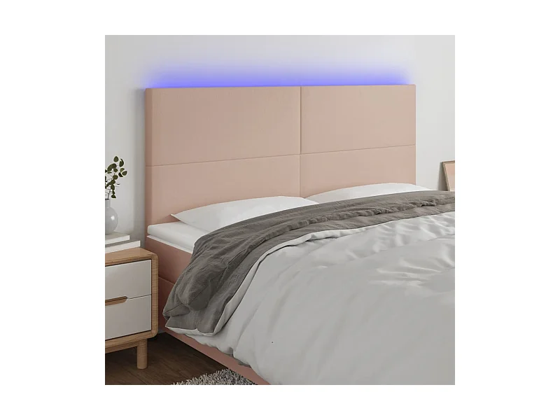 Tête de lit à LED Cappuccino 160x5x118/128 cm Similicuir