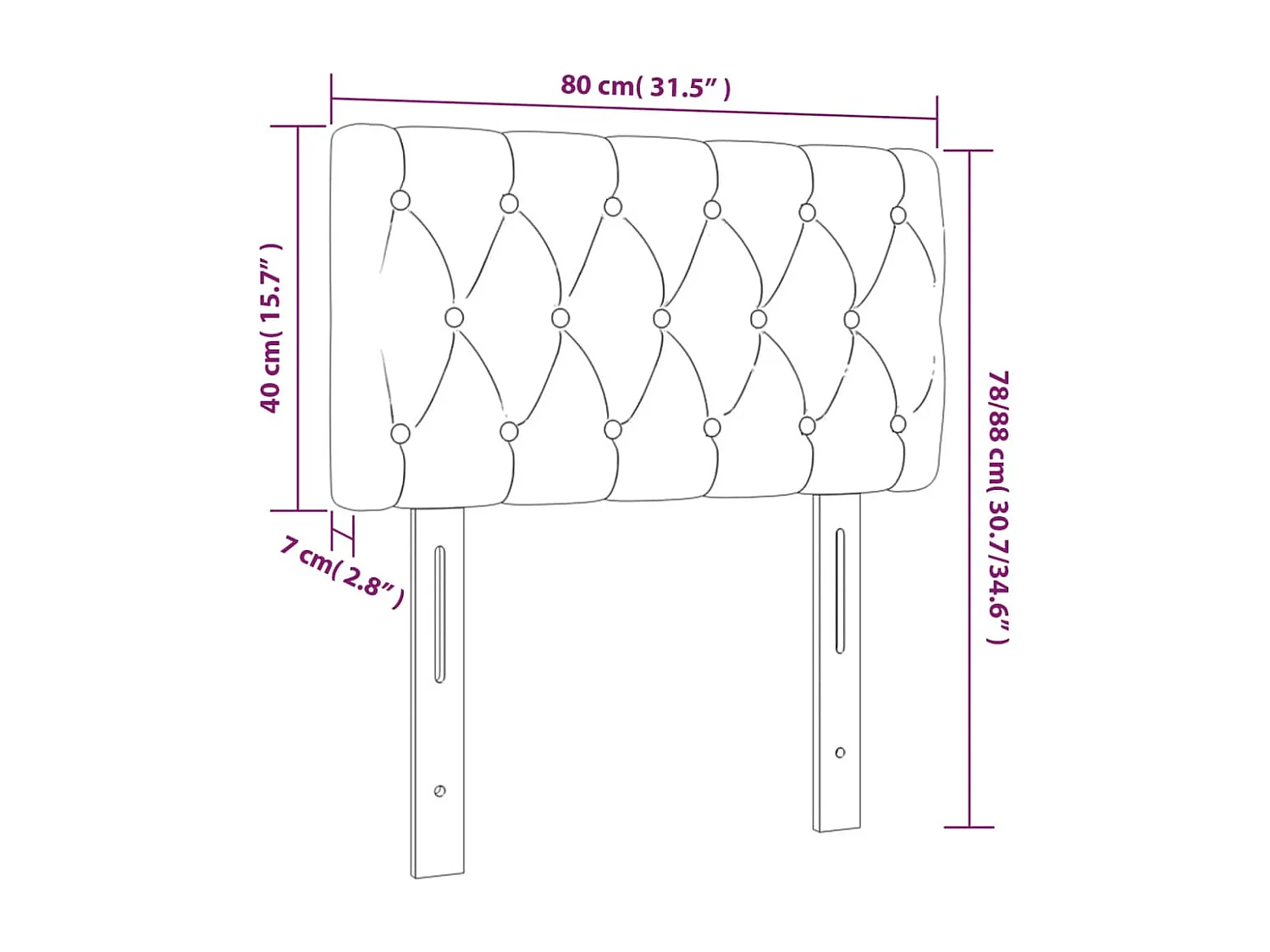 Kopfteil Dunkelblau 80x7x78/88 cm Samt