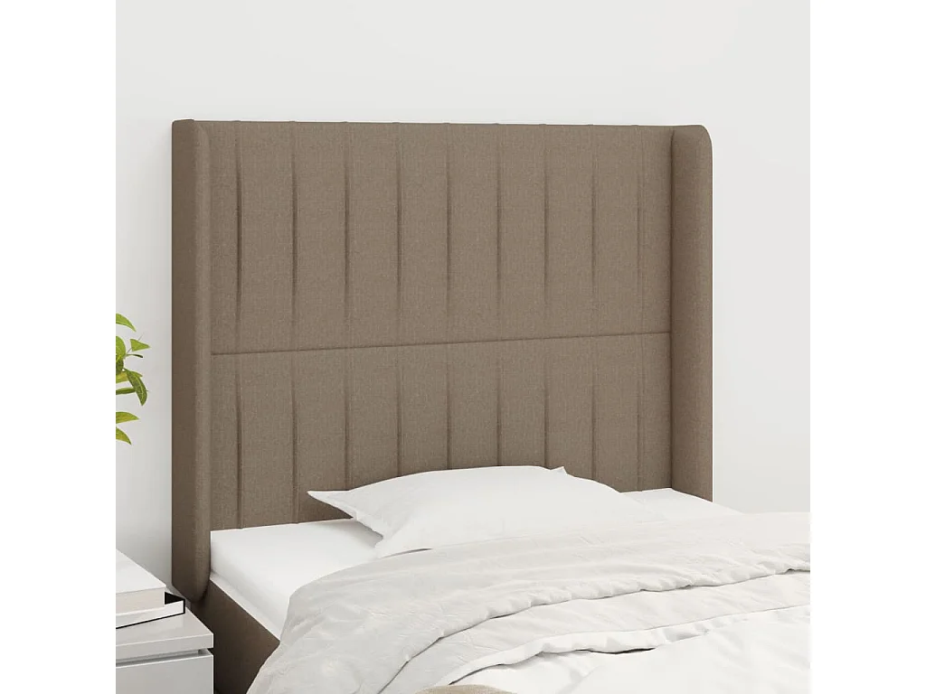 Tête de lit avec oreilles Taupe 83x16x118/128 cm Tissu
