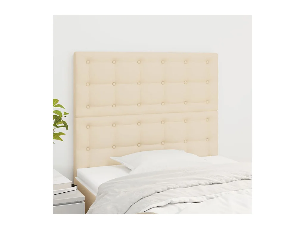 Testiera 2 pz Crema 80x5x78/88 cm in Tessuto