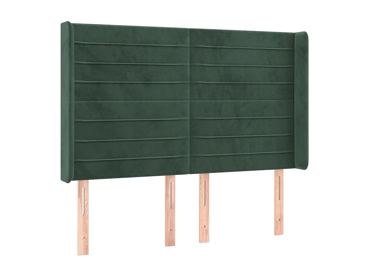 Cabeceira cama c/ abas veludo 147x16x118/128 cm verde-escuro