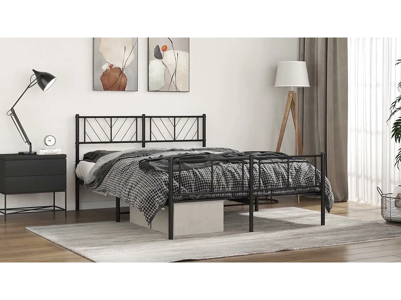 Tête de lit métal noir 150 cm