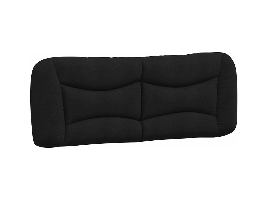 Coussin de tête de lit noir 140 cm tissu