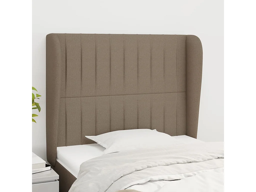 Testiera ad Orecchio Tortora 83x23x118/128 cm in Tessuto