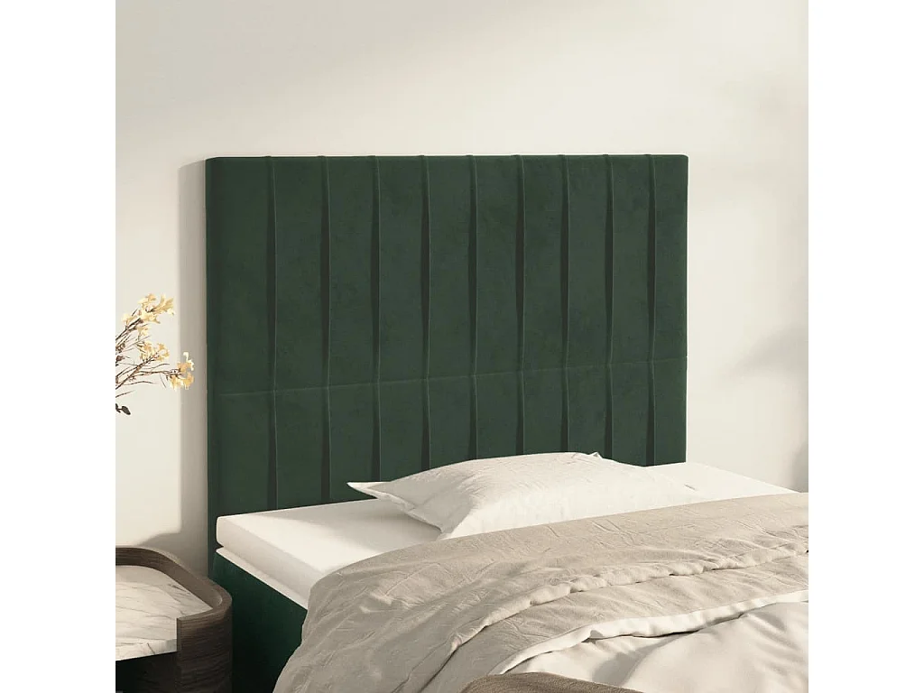 Tête de lit Vert foncé 90x5x118/128 cm Velours