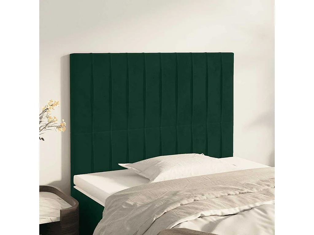 Cabeceira Verde Escuro 90x5x118/128 cm Veludo