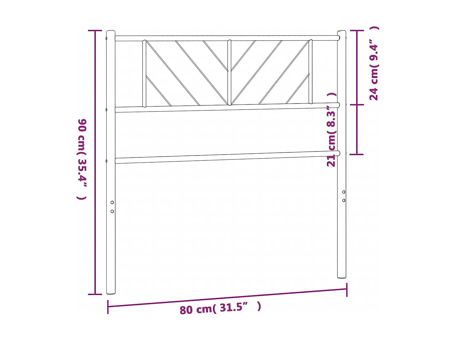 Kopfteil Metall Weiß 75 cm