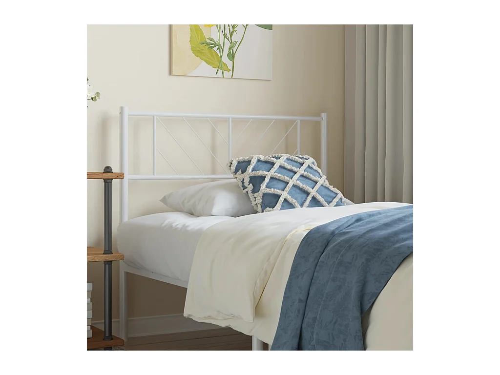 Tête de lit métal blanc 75 cm