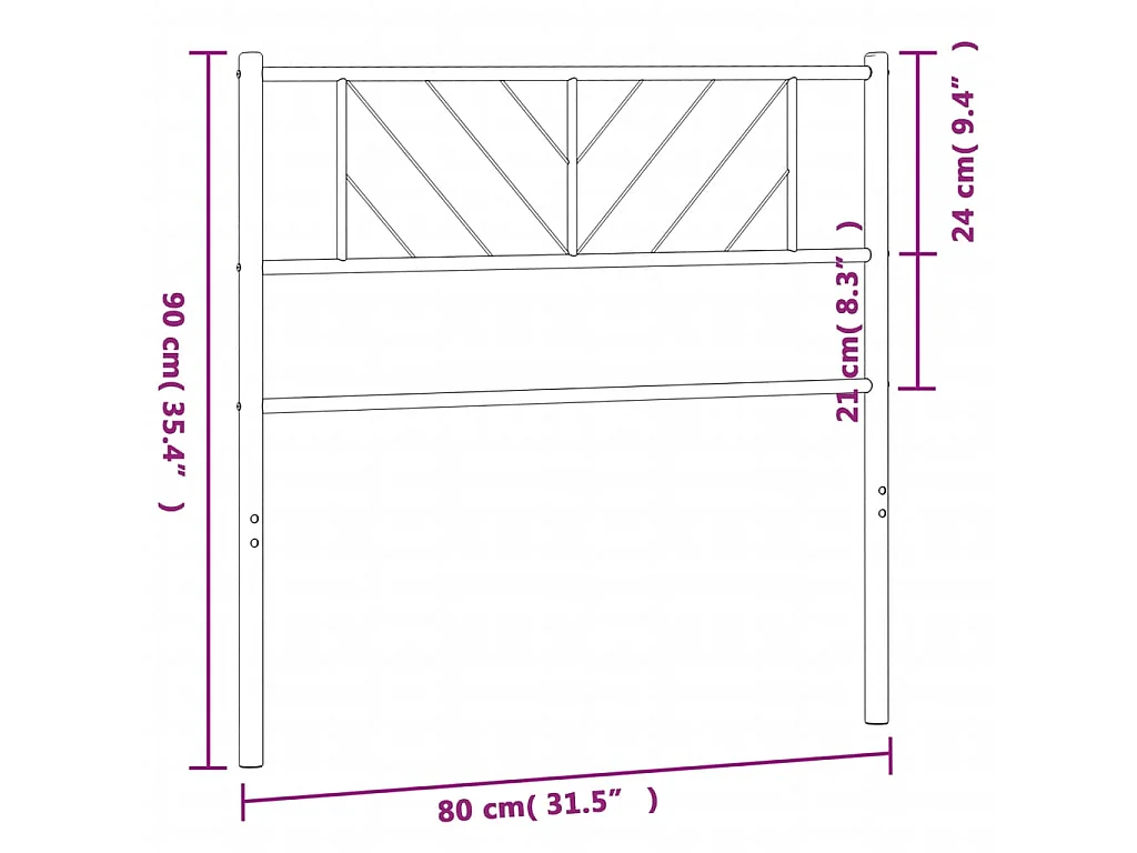 Tête de lit de remplacement métal blanc 75 cm