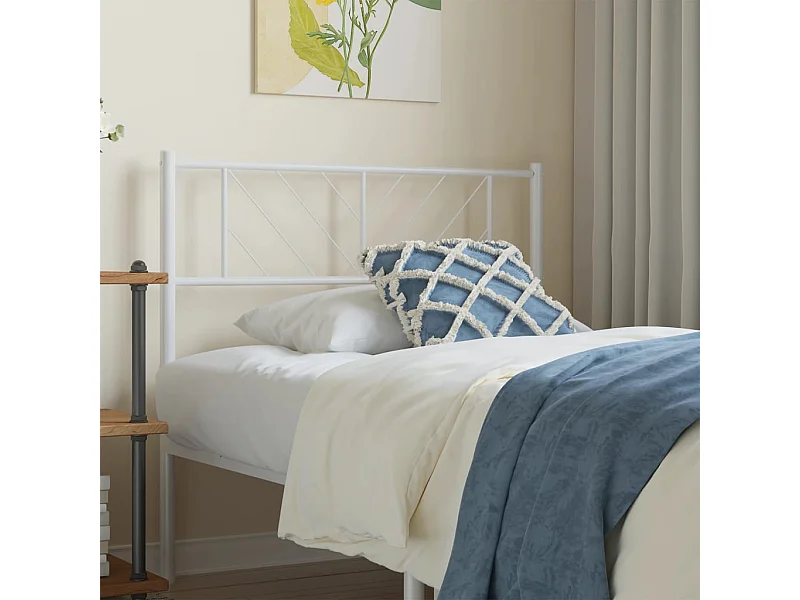 Tête de lit métal blanc 75 cm