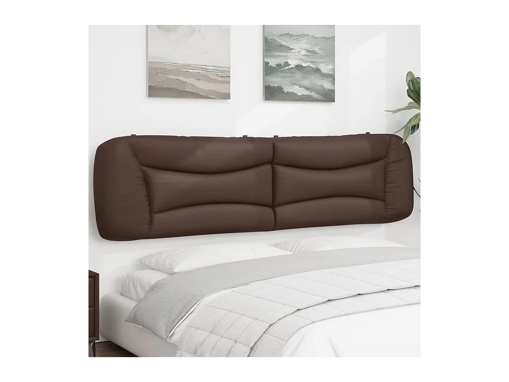 Coussin de tête de lit marron 200 cm similicuir