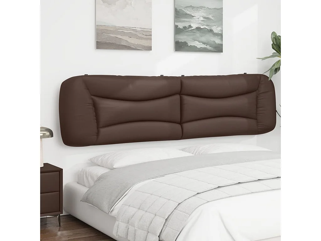 Coussin de tête de lit Hvar marron 200 cm similicuir