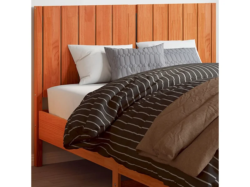 Tête de lit cire marron 135 cm bois massif de pin