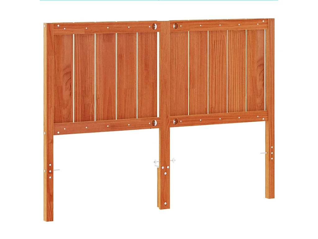 Cabecero de cama madera maciza de pino marrón cera 135 cm