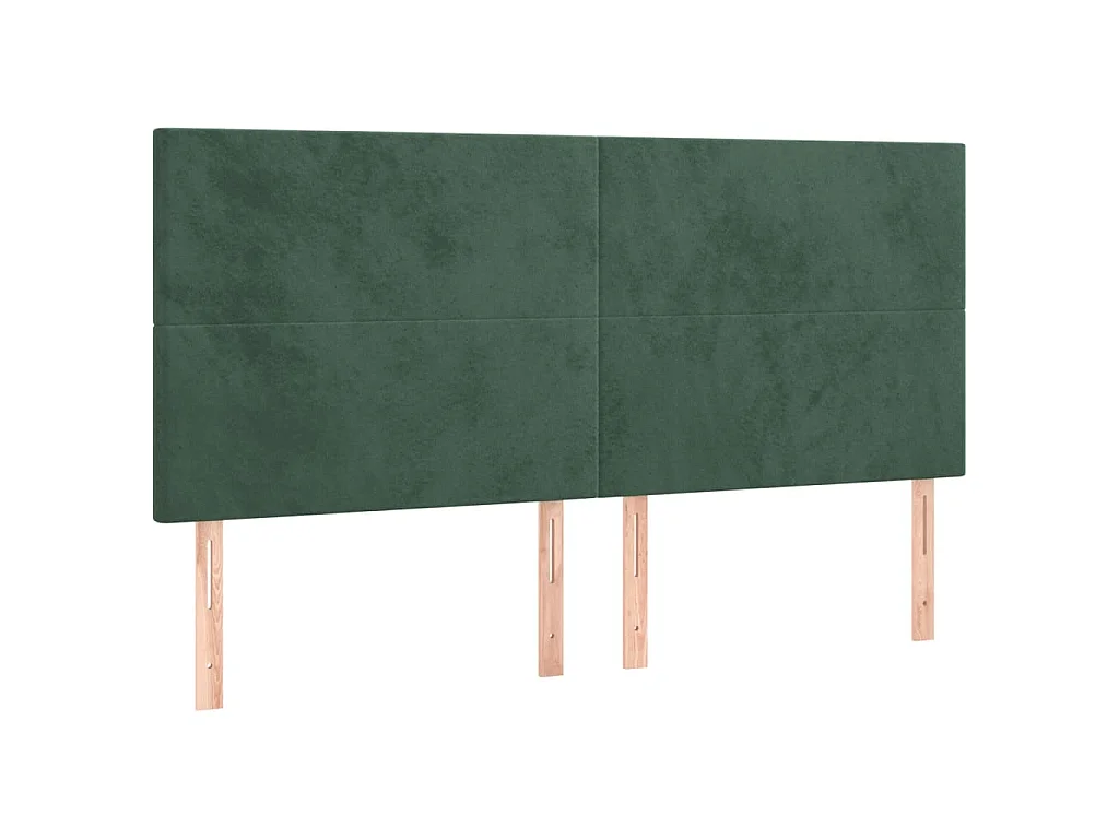 Hoofdbord LED 160x5x118/128 cm fluweel donkergroen