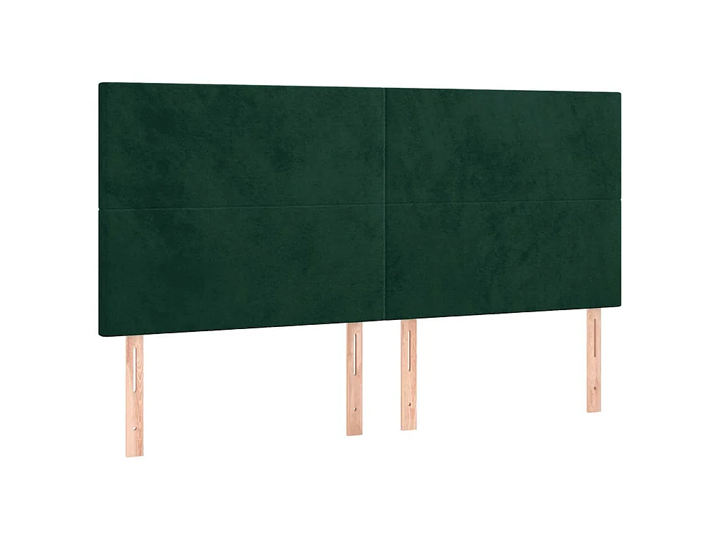 Tête de lit à LED Vert foncé 160x5x118/128 cm Velours
