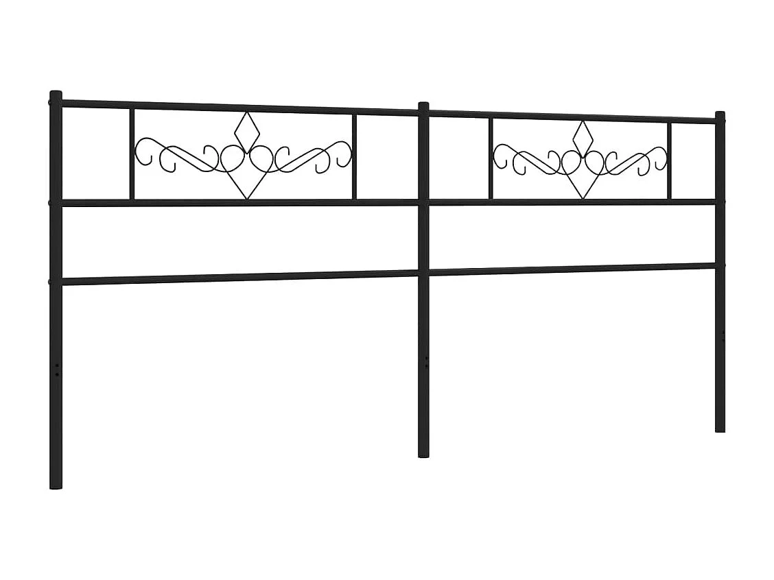 Hoofdbord 200 cm metaal zwart