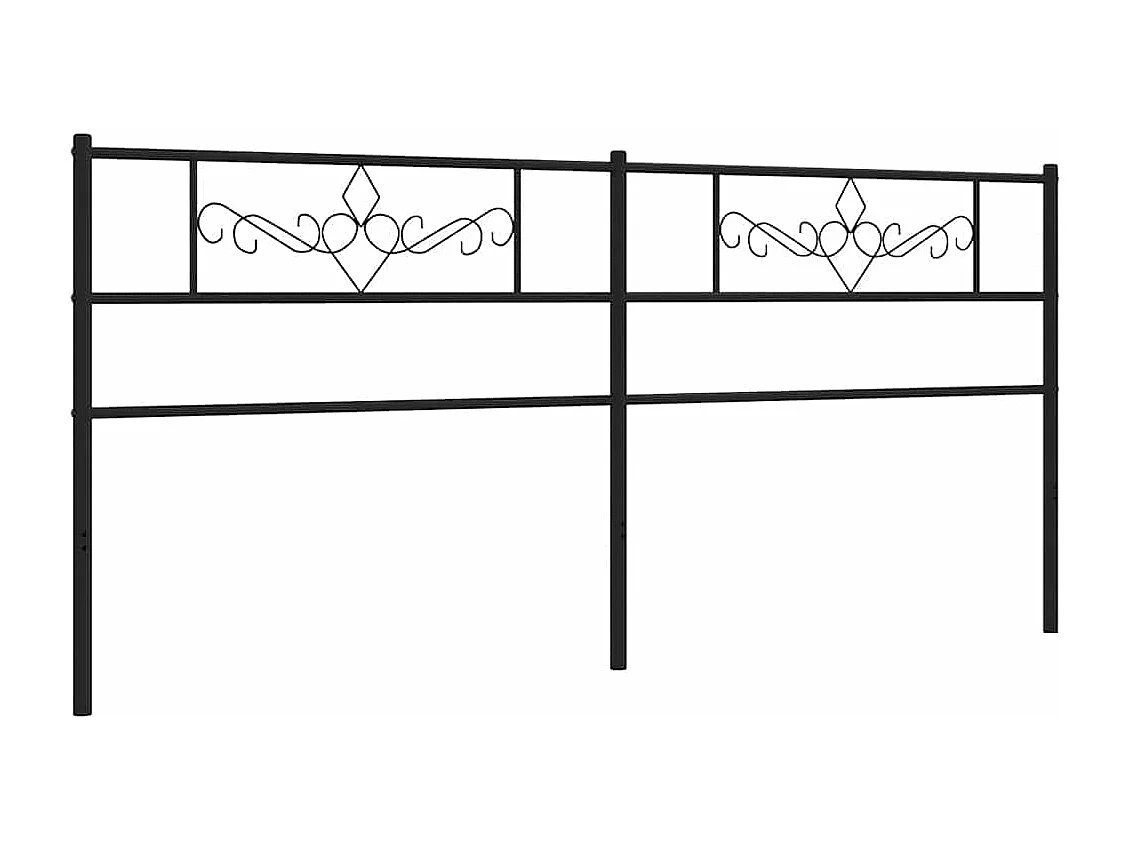 Ersatz-Kopfteil Metall Schwarz 200 cm