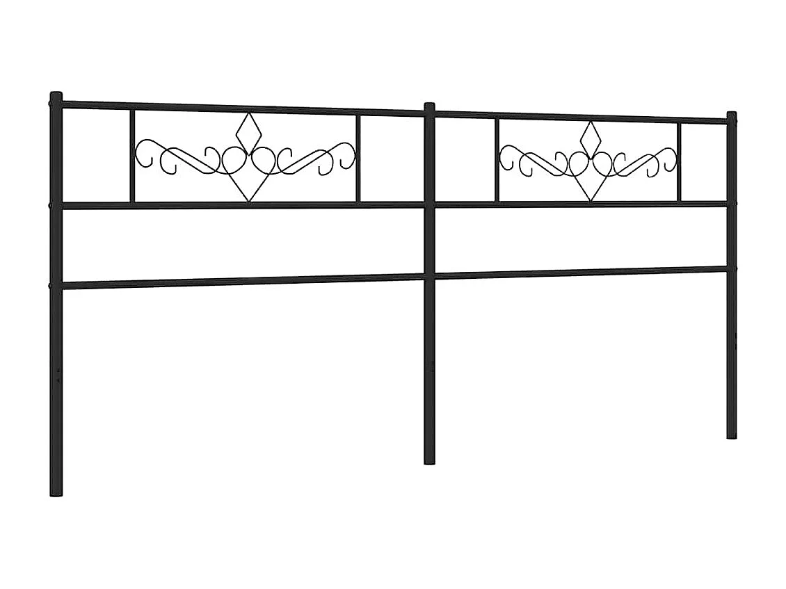 Tête de lit de remplacement métal noir 200 cm