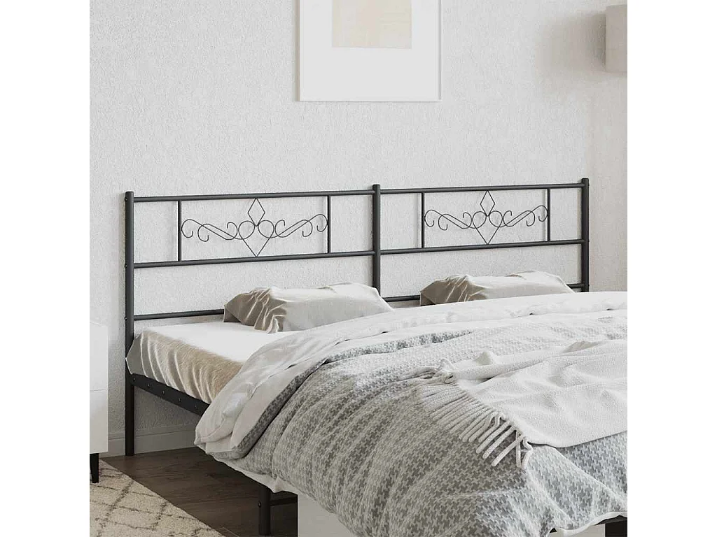 Tête de lit de remplacement métal noir 200 cm