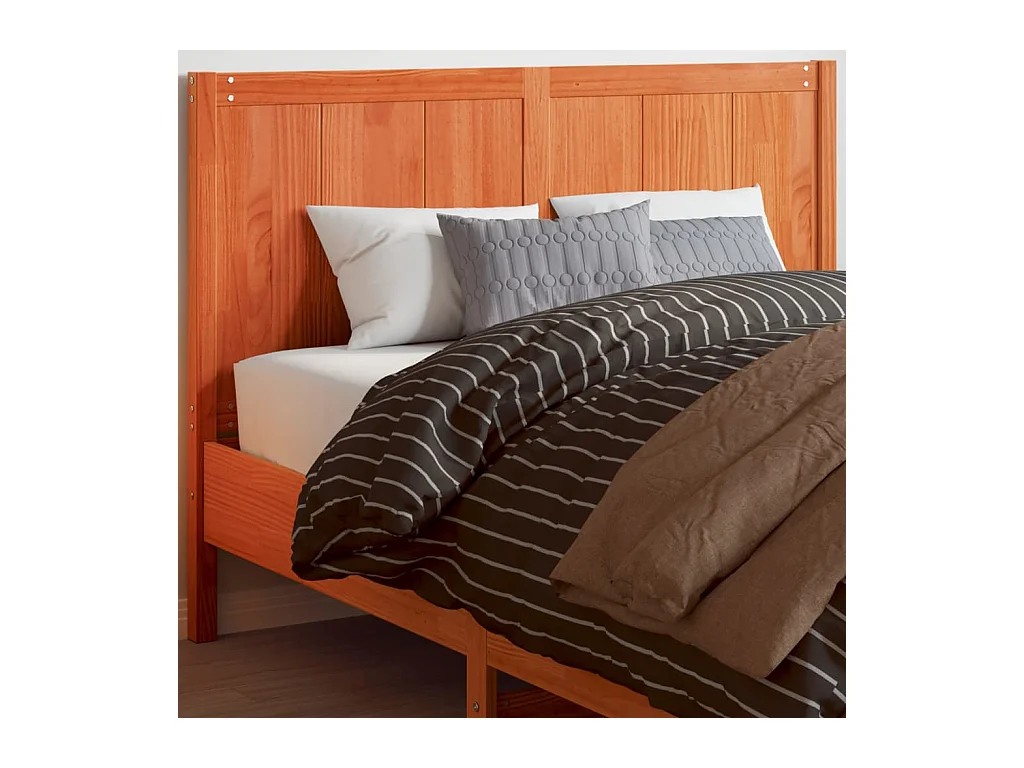 Tête de lit cire marron 135 cm bois massif de pin