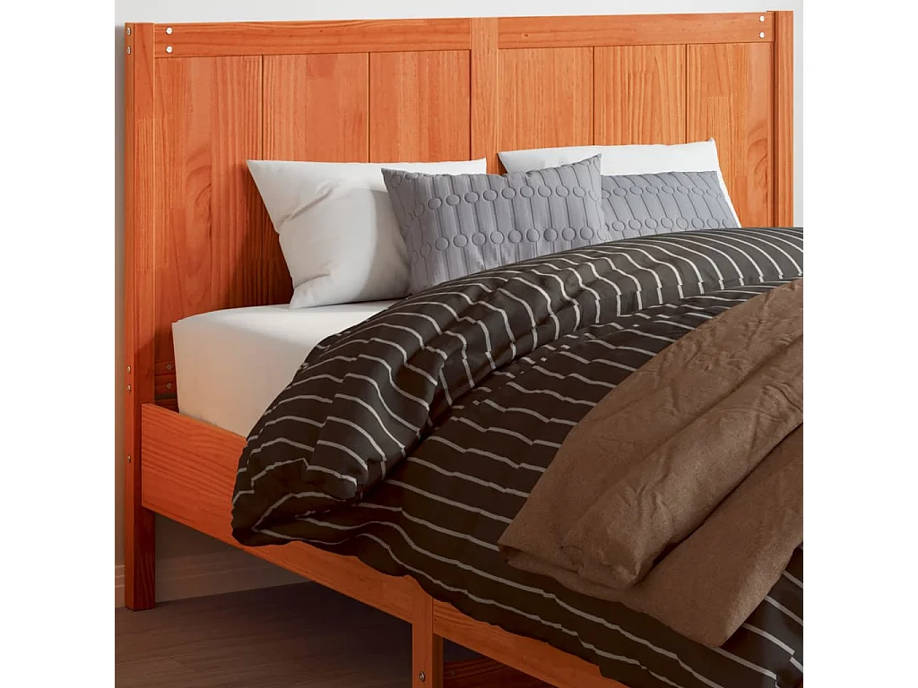 Tête de lit cire marron 135 cm bois massif de pin