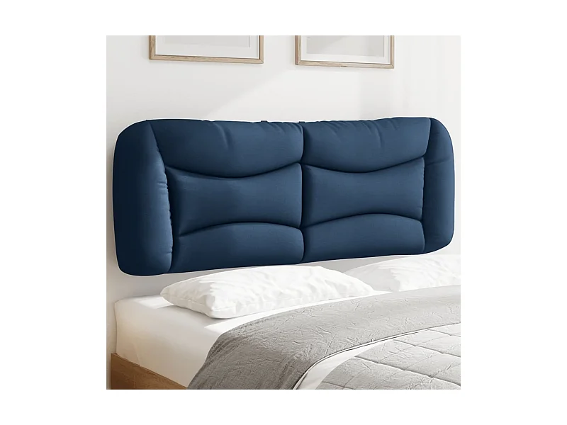 Coussin de tête de lit Hvar bleu 140 cm tissu