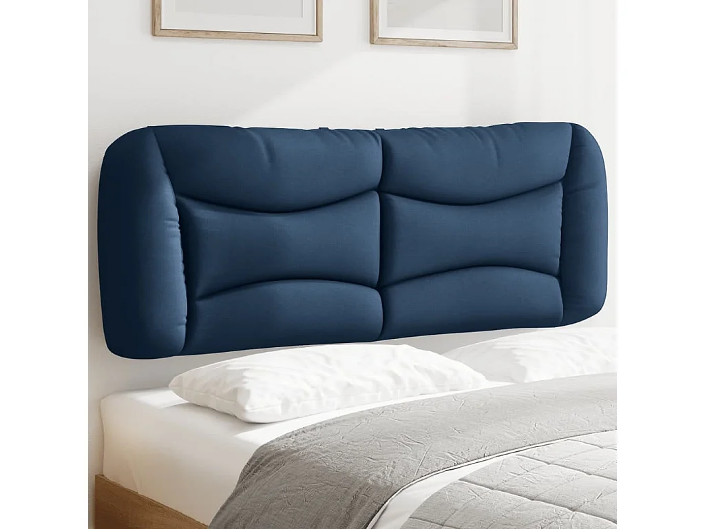 Coussin de tête de lit Hvar bleu 140 cm tissu