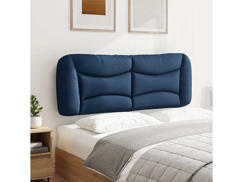 Coussin de tête de lit Hvar bleu 140 cm tissu