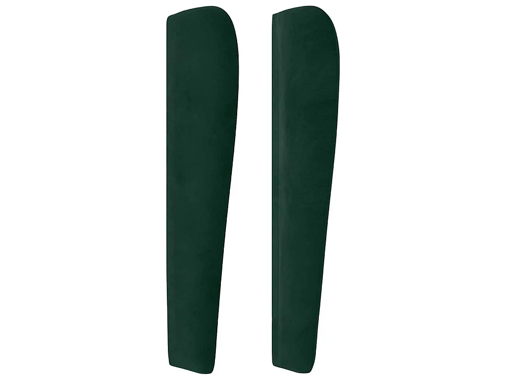 Tête de lit avec oreilles Vert foncé 147x23x118/128 cm Velours